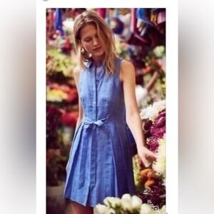 Anthropologie Blue Sleeveless Shirt Dress